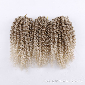 8Inch Crochet afro Kinky Curly Crochet Synthetic braiding hair Marly Braids synthetic ombre water wave braiding hair extensions